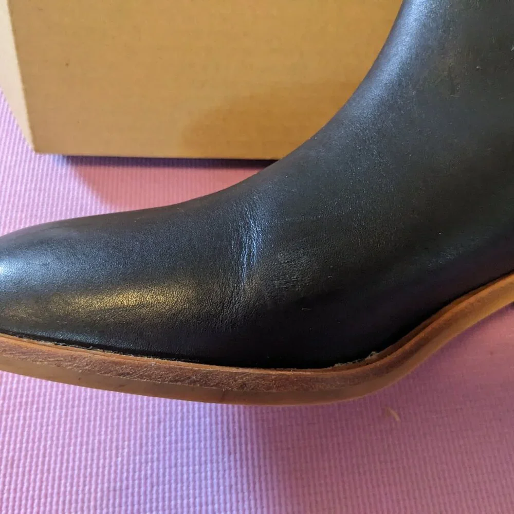 Soludos Venetian Bootie Sz 9 Black Leather - Picture 6 of 7